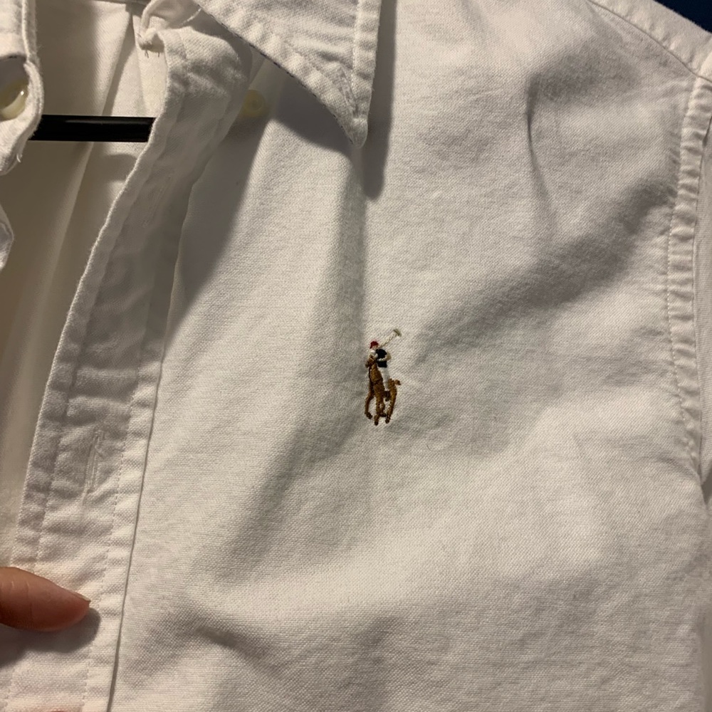 Roh Lauren white button down shirt
